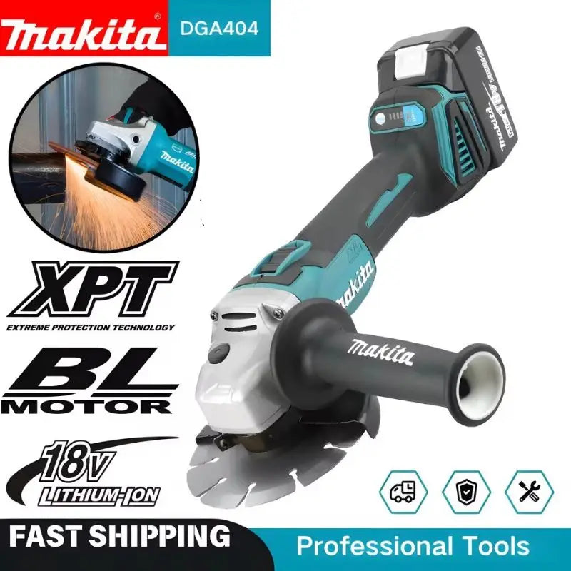 Makita DGA404 18V Brushless Electric Angle Grinder 125mm Cordless Grinder Metal Wood Grinding Polishing Cutting Power Tool