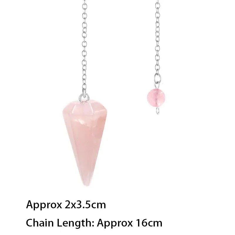 Amazonite Stone Natural Gem Stone Crystal Pendulum for Divination Answer Chakra Cone Amethysts Clear Pink Quartz Pendulos x226