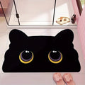 VIKAMA Black Cat Floor Mat,Cute Cartoon Bathroom Mat Welcome Mat,Waterproof Non-slip Doormat Toilet Floor Rug Home Decoration