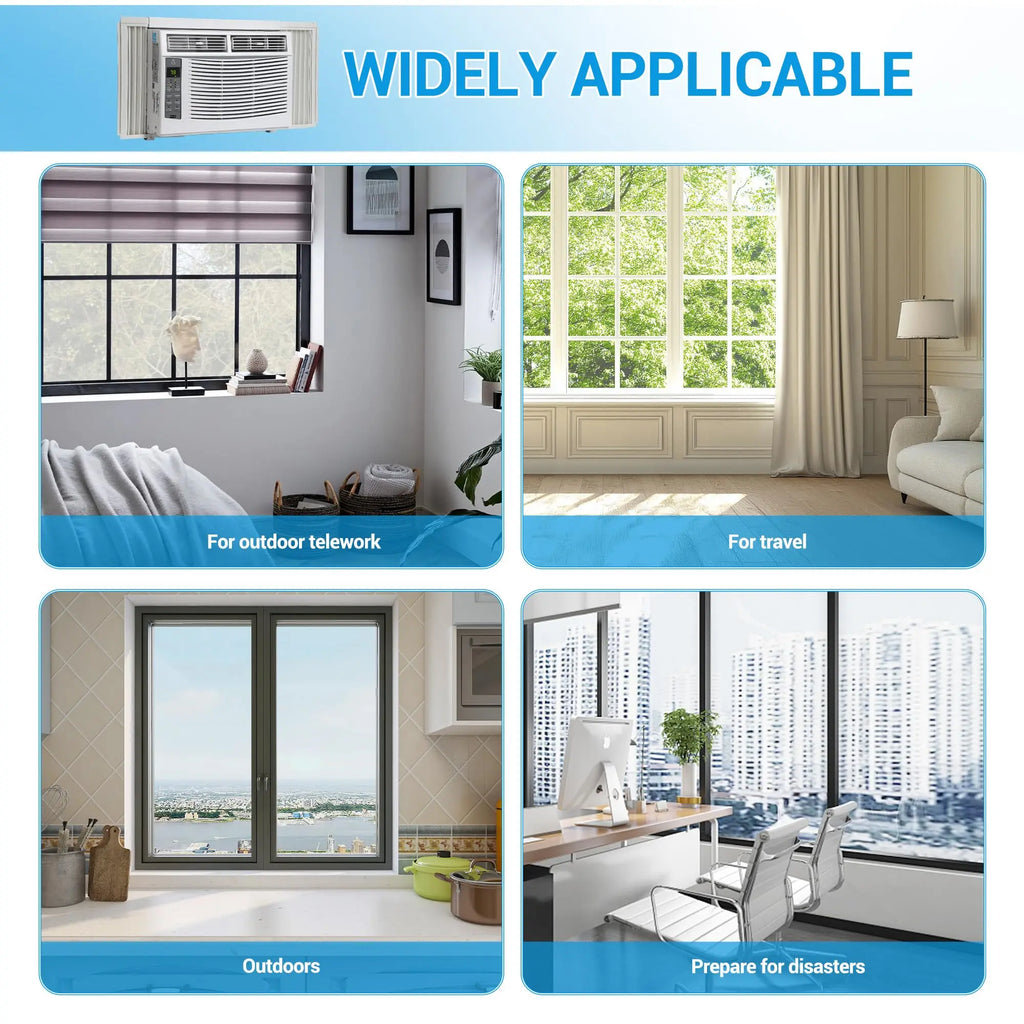 Climatiseur de fenêtre 6000 BTU, unité de climatisation intelligente Wi-Fi avec télécommande et affichage numérique, refroidissement silencieux pour petites pièces jusqu'à 23 m², modes déshumidificateur et ventilateur, installation facile, blanc