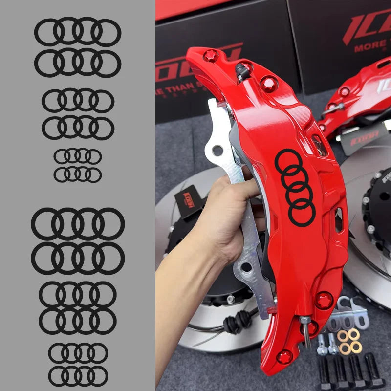 6pcs/set Heat Resistance Caliper Decals Wheel Decor Vinyl Sticker For Audi Sline TT RS A4 B7 B8 B9 A3 8P 8V 8L A5 A6 A1 A7 A8 C6
