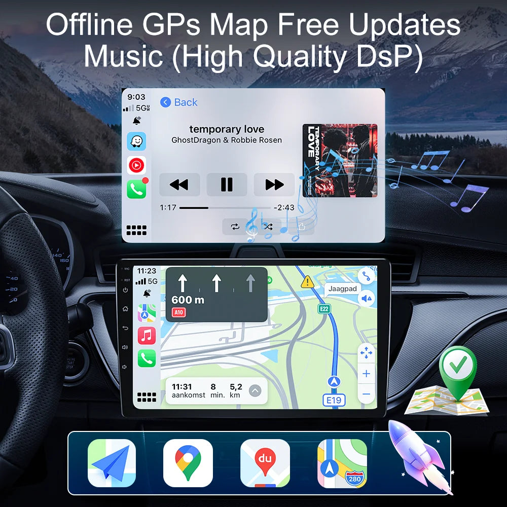 Android 16 Voiture Pour Ford Mustang 2010-2014 Lecteur Multimédia Stéréo Autoradio GPS WIFI Carplay Écran Tactile Unité Principale