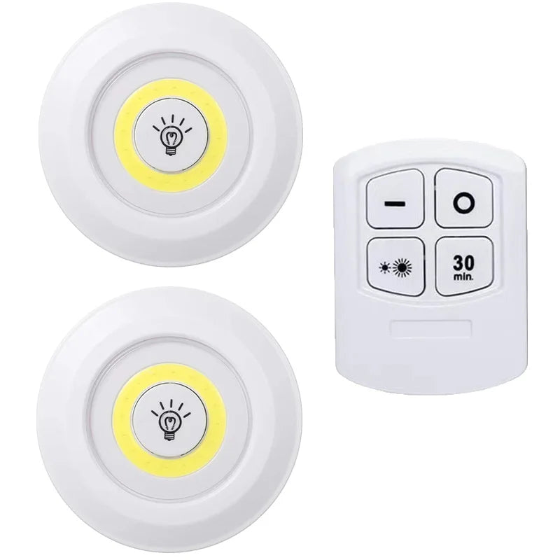 Éclairage LED Dimmable Sous Armoire avec Télécommande, Lumières LED Alimentées par Piles pour Placards, Armoires, Salle de Bain, Veilleuse