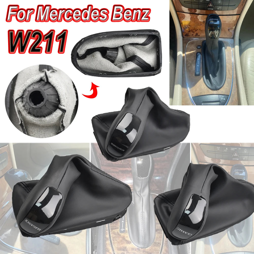 For Mercedes Benz E Class W211 Car Automatic Speed Gear Shift Lever Knob Shifter Hand Ball Boot Cover CLASSIC ELEGANCE