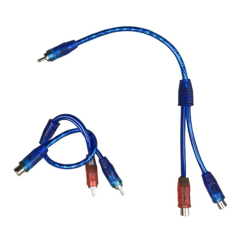 High Quality for Car MP3 Audio RCA 1 Male to 2 Female Y Splitter Cable Adapter Cord Converter for Car AUX Amplifier