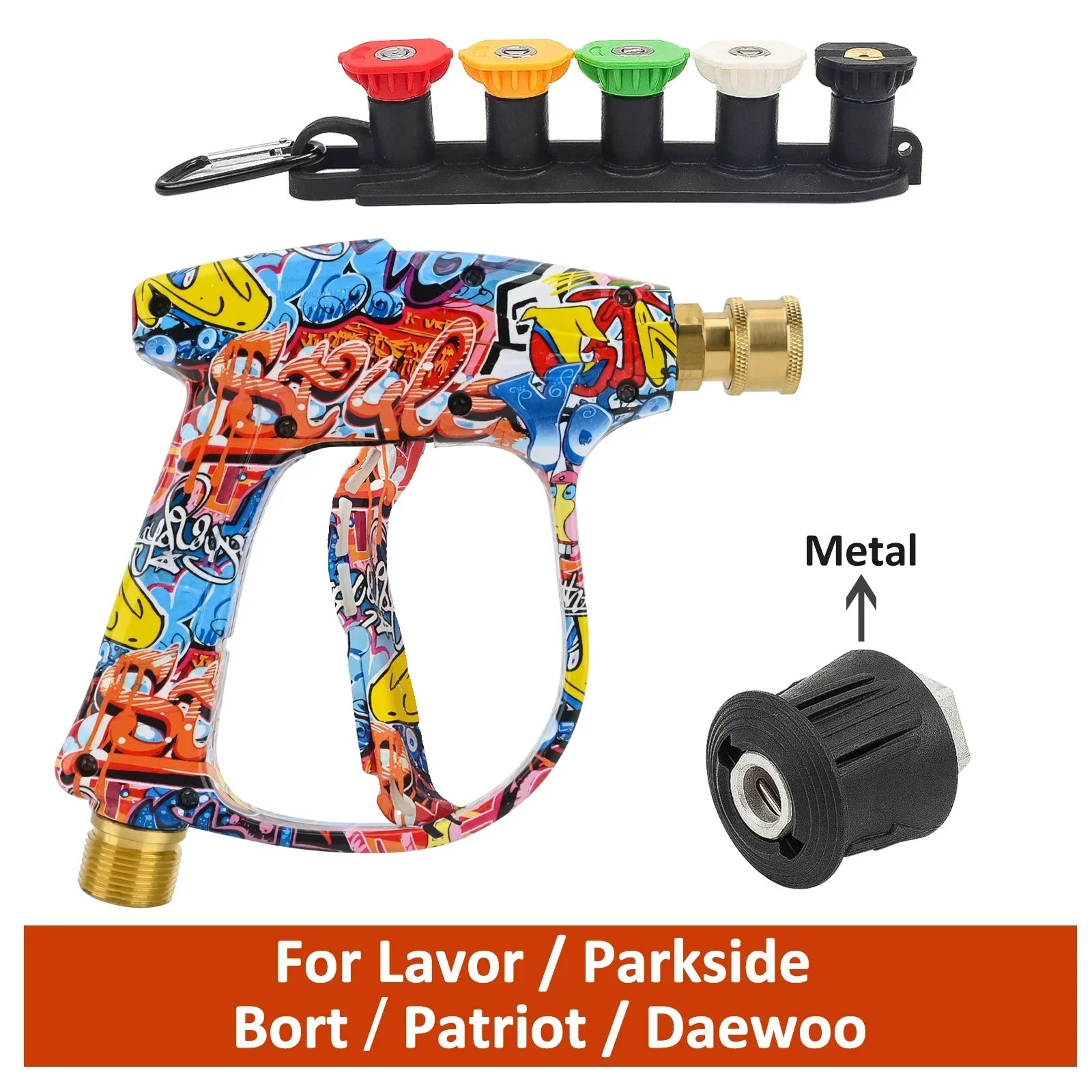 Graffiti Design Foam Cannon Kit - High Pressure Washer Gun for Karcher/Bosch/Nilfisk, Ergonomic Car/RV/Truck Wash Set