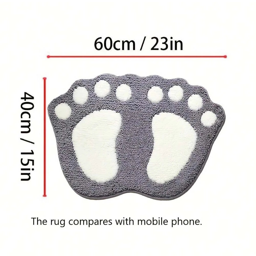 Foot Print Bath Mats Non Slip Memory Foam Bathroom Carpet Foot Shaped Rug for Toilet Floor Water Absorption Microfiber Door Mat