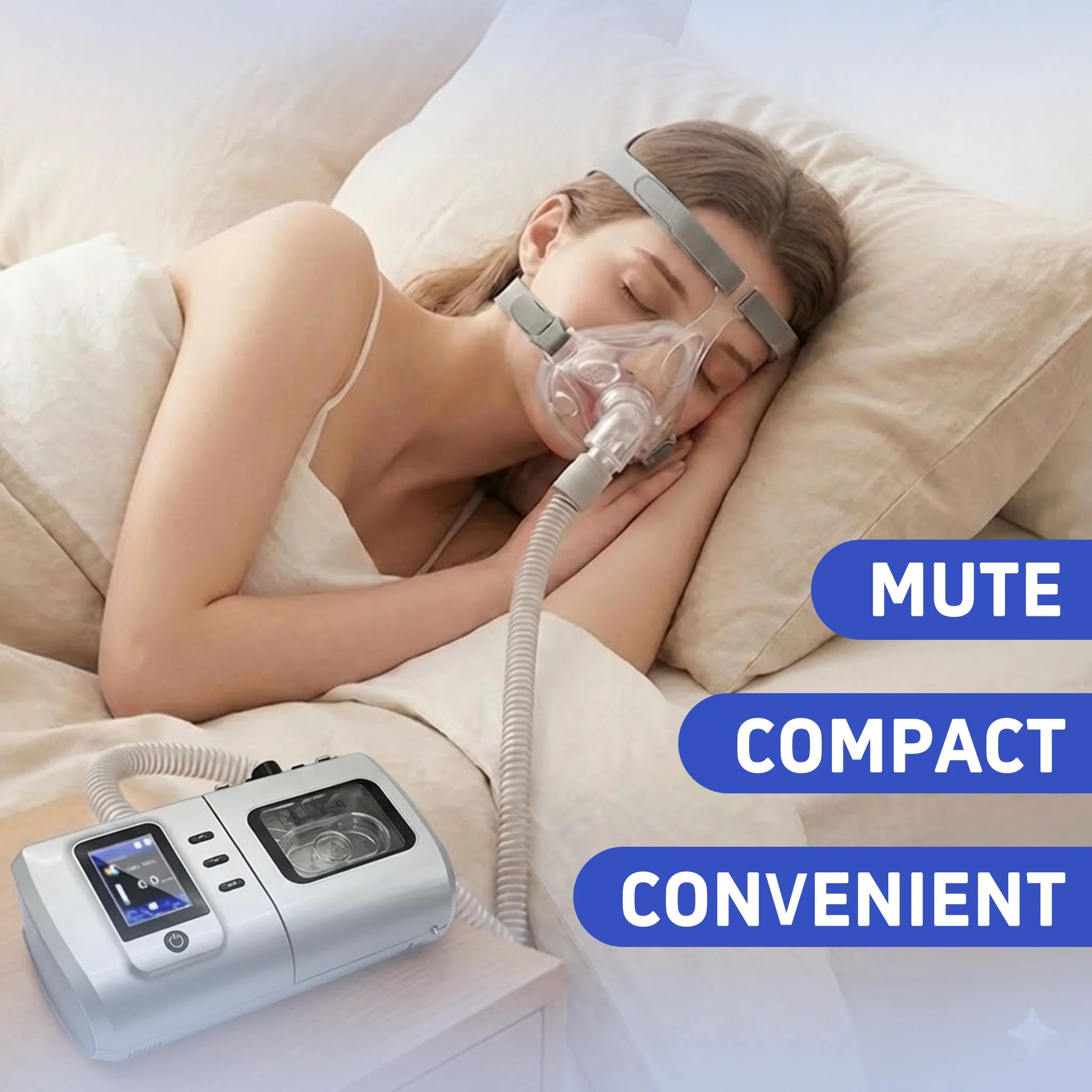New AUTO CPAP Machine Portable Travel Sleep Apnea Respirator Home Use OSA Ventilator Anti-Snoring Solution for Snoring Treatment