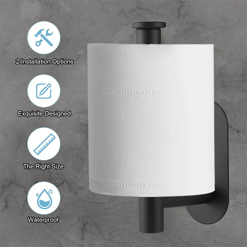 Support de Rouleau de Papier Toilette Adhésif, Porte-Papier Toilette en Acier Inoxydable, Distributeur de Papier Toilette Étanche, Accessoires de Salle de Bain, Support de Serviettes en Papier