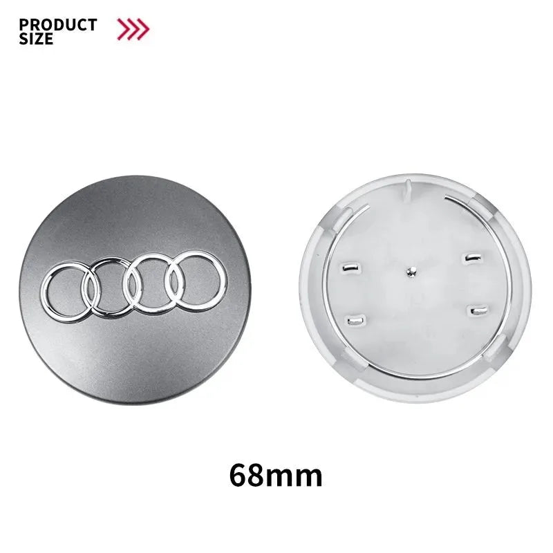 4pcs For Audi A3 A4 A5 A6 A7 A8 S4 S6 A1 A2 Q5 Suitable 60mm 61mm 68mm 69mm Automotive Wheel Hub Center Cover Replacement Badge