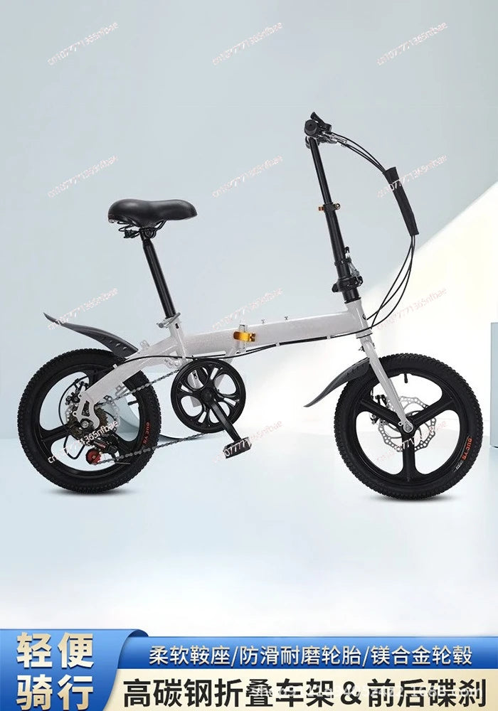 20 Inch Folding Bike for Adults – Lightweight 7-Speed Bicycle for Students Men Women Gift