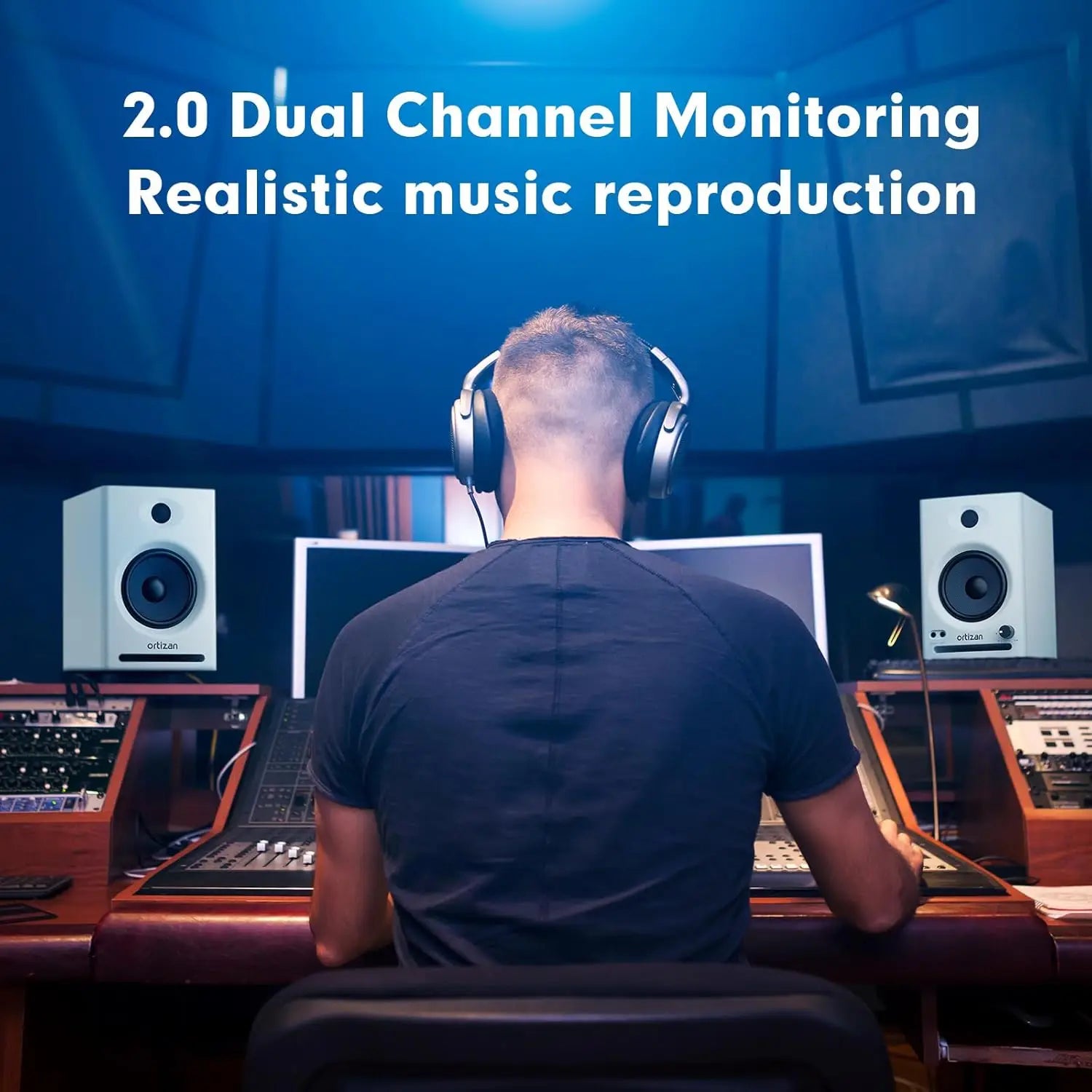 Enceintes de bibliothèque actives Ortizan, moniteur de studio, Bluetooth 5.3 sans fil, ordinateur, TV, PC, DAC USB, système de caisson de basses Hi-Fi pour la maison