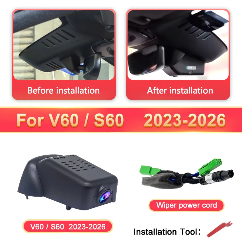 HD 4K 2160P Dash Cam Camera Car DVR Video Recorder For VOLVO XC40 XC60 XC70 XC90 V40 V60 V90 S60 S90 S80 S80L C40 for Polestar 2