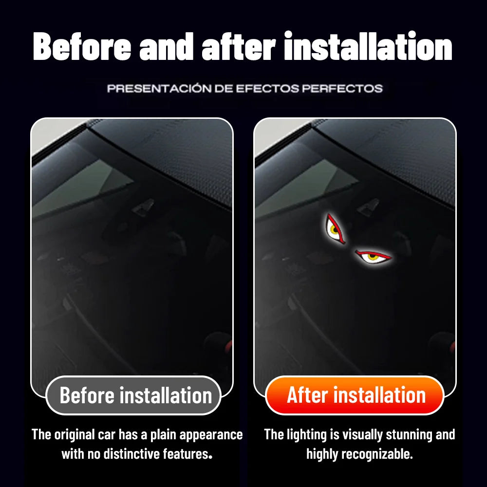 Monster Eye Antenna Flash Light Solar Car Decoration Demon Light Universal Roof Anti-Rear-End Demon Eye Modification