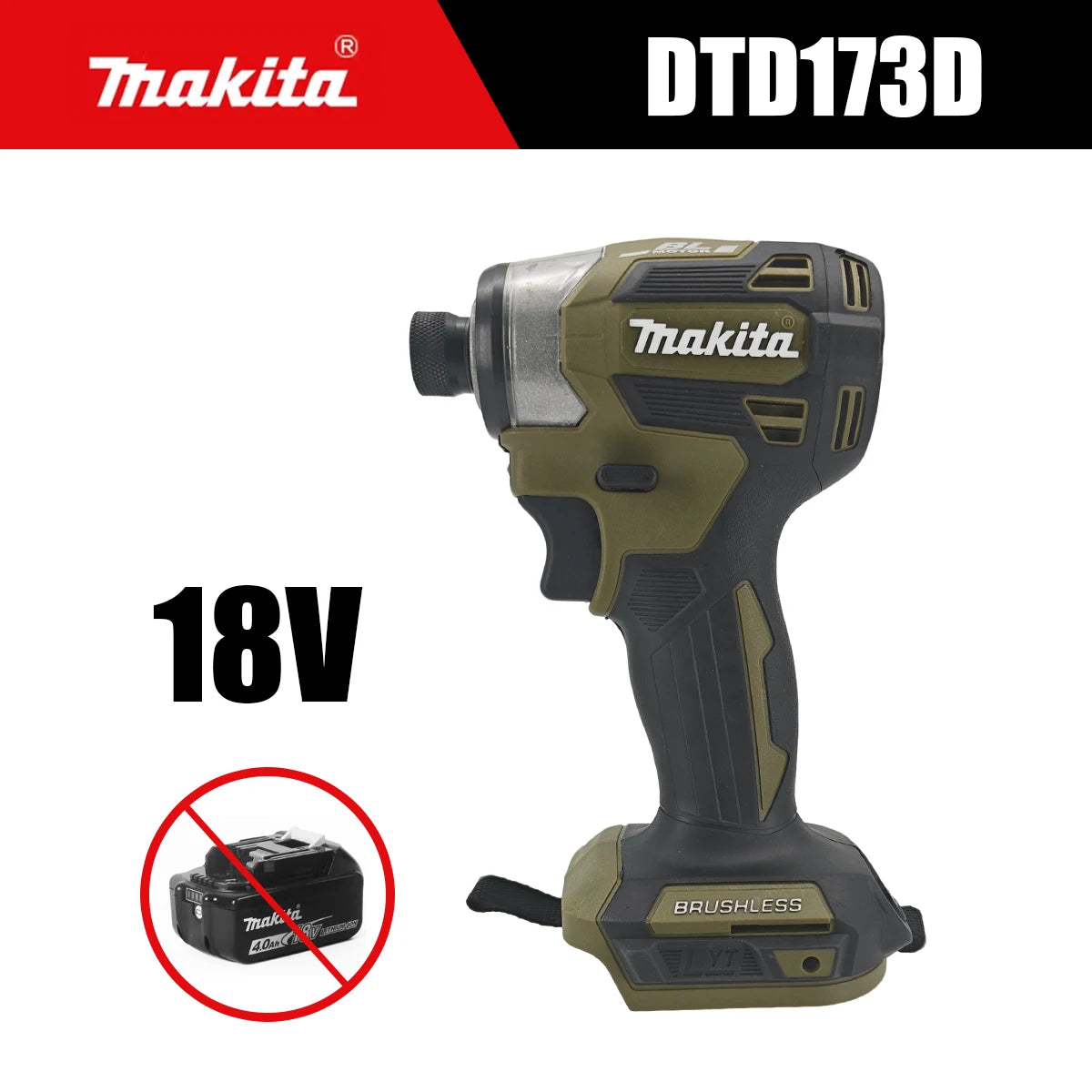 Makita 18V DTD173 Brushless Drill Power Tool Multicolor Home Improvement DIY 180Nm Electric Wood Bolt T-Mode