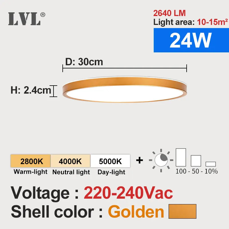 LED Ceiling Light Dimmable 12W 18W 24W 32W 220V With 3 Color Adjustable For Bedroom Livingroom Bathroom Modern Ceiling Lamp