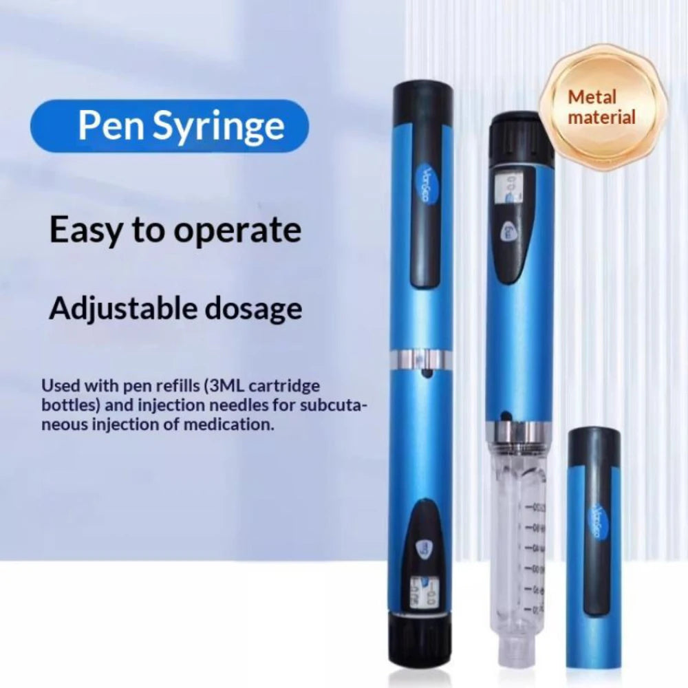 Reusable Pen Injector,Cartridges Set Portable Insulin Injection Pens Peptide Pen Dose Control ,Perfect for 3ml Cartridges