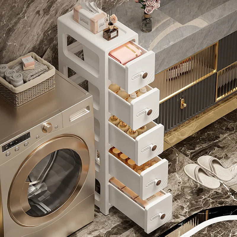 4/5/6floors drawer-type slit storage cabinet ultra-narrow slit cabinet for refrigerator multi-layer storage rack for bathroom