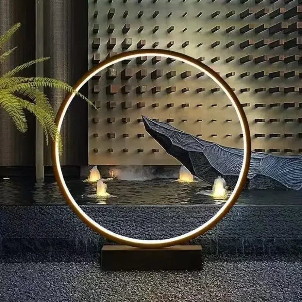 Circular Garden Lamp for Street Creative Wall Sconce Household Circular Lawn Lamp waterproof LED Lawn Light AC80-265V