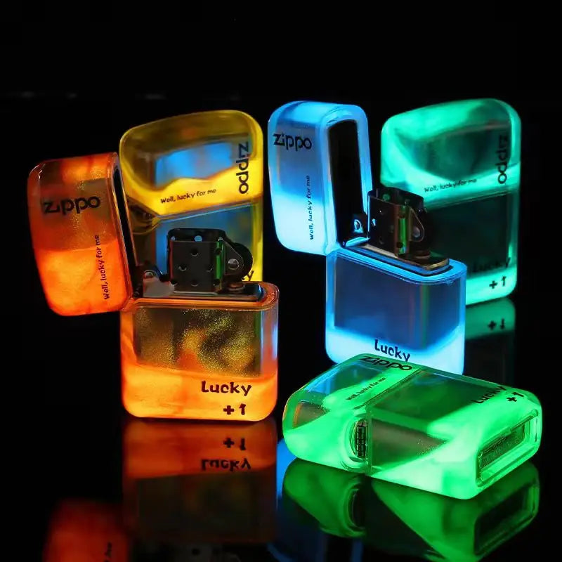 Zippo Creative Luminous Flowing Sand Oil Lighter combination, Shell Fuel Lighter unisex Windproof Collection in box