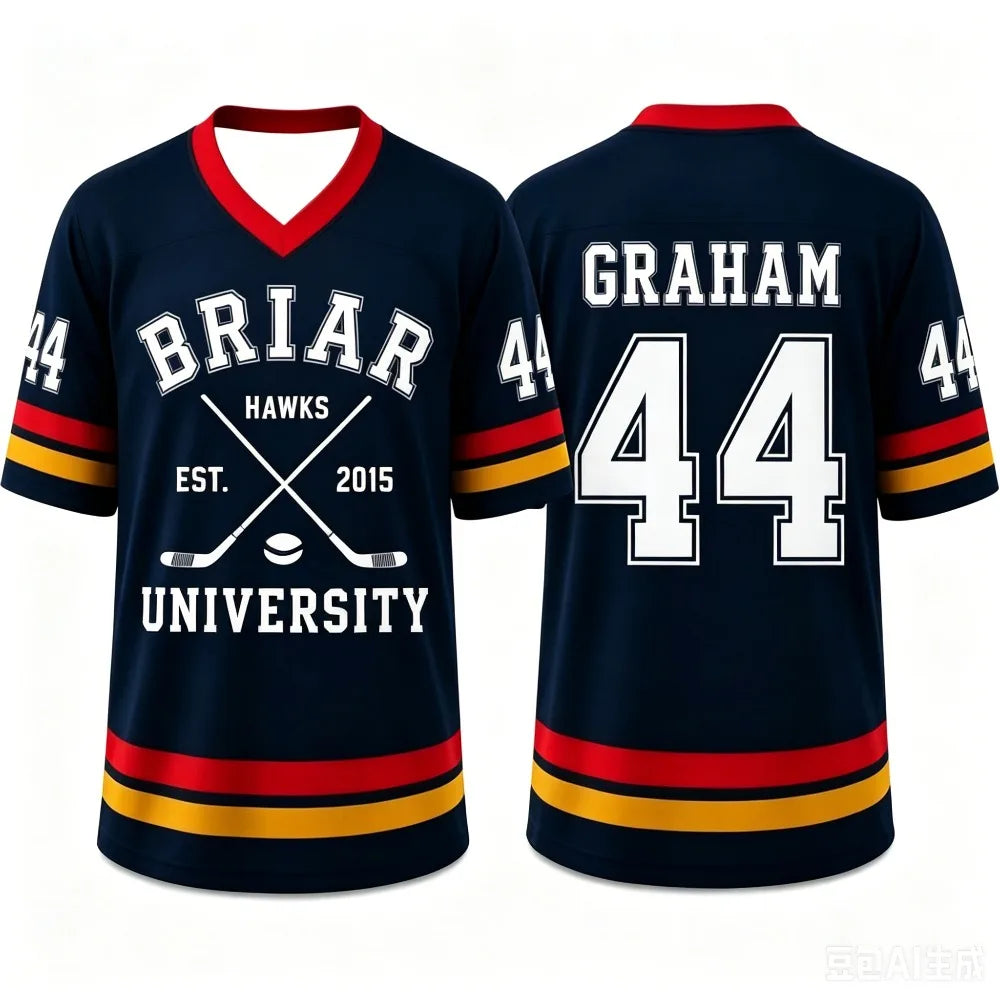 Film Off Campus Briar University Maillot Graham 44 LOGAN 22 T-shirt Homme Femme Manches Courtes Respirant Coton Haut Été