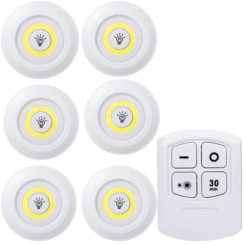 Éclairage LED Dimmable Sous Armoire avec Télécommande, Lumières LED Alimentées par Piles pour Placards, Armoires, Salle de Bain, Veilleuse