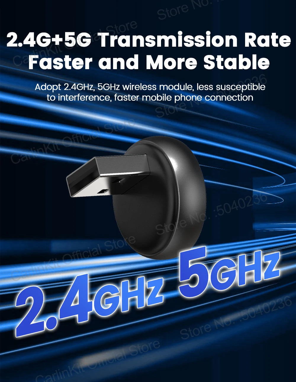 Mini Ultra 3 CarlinKit Wireless Android Auto & CarPlay Adapter 2.4Ghz&5Ghz WiFi BLE Auto Connect OTA Upgrade Mini Smart Car Box