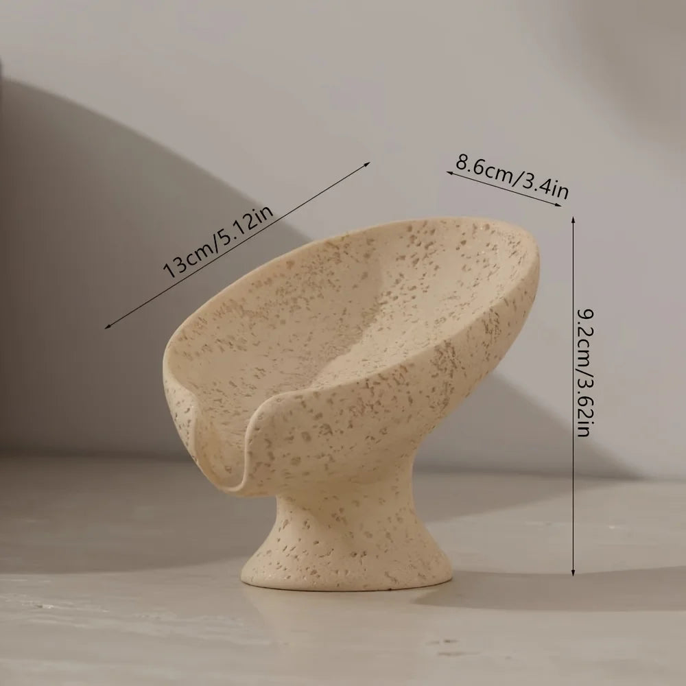 Wabi-sabi style Leaf-Shaped Soap Dish with Drain Soap Holder for Bathroom Soap Holder Keep Dry Modern Bathroom Accessory