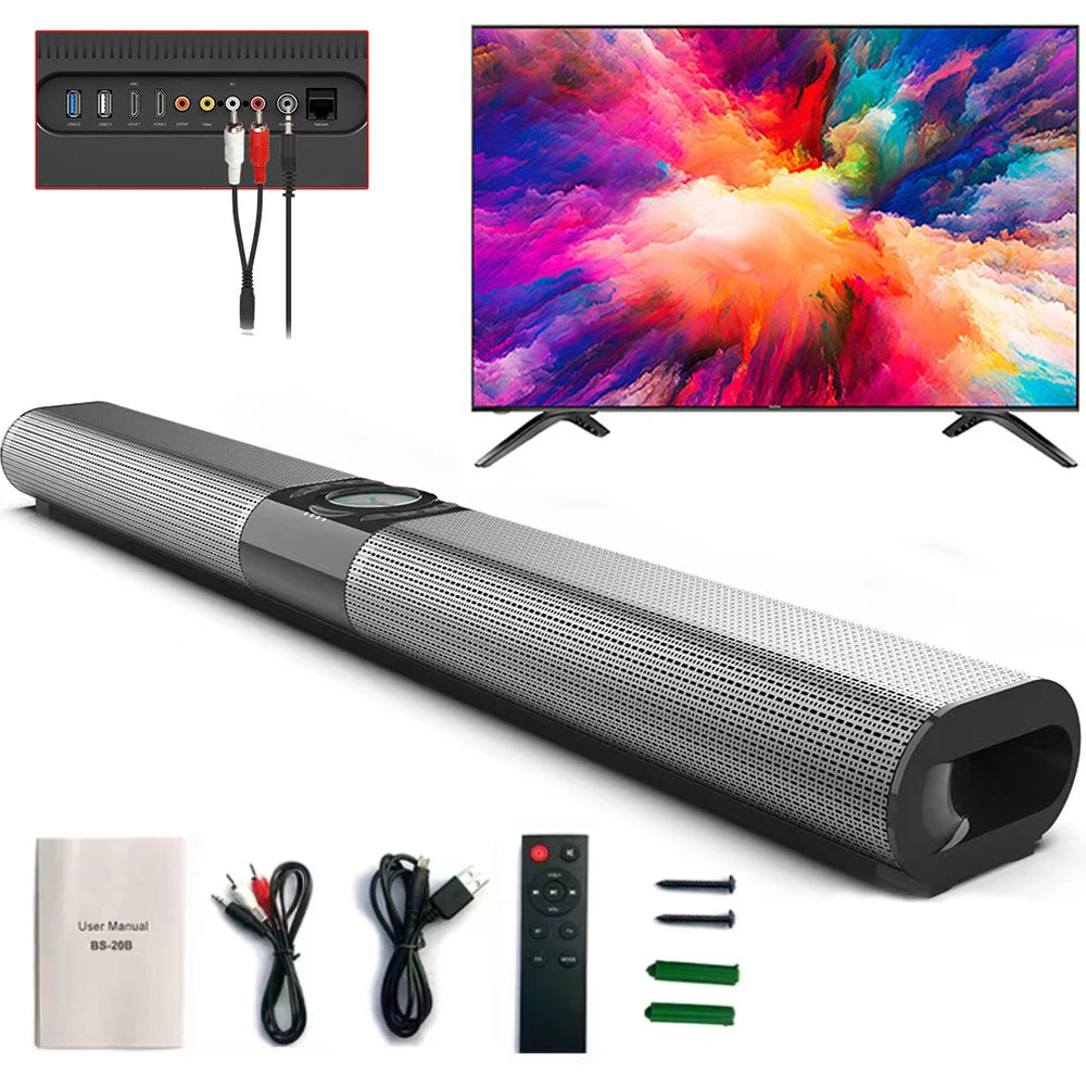 Système d'enceintes barre de son Bluetooth sans fil, haut-parleur super puissant, filaire, sans fil, stéréo surround, Home Cinéma, TV, projecteur