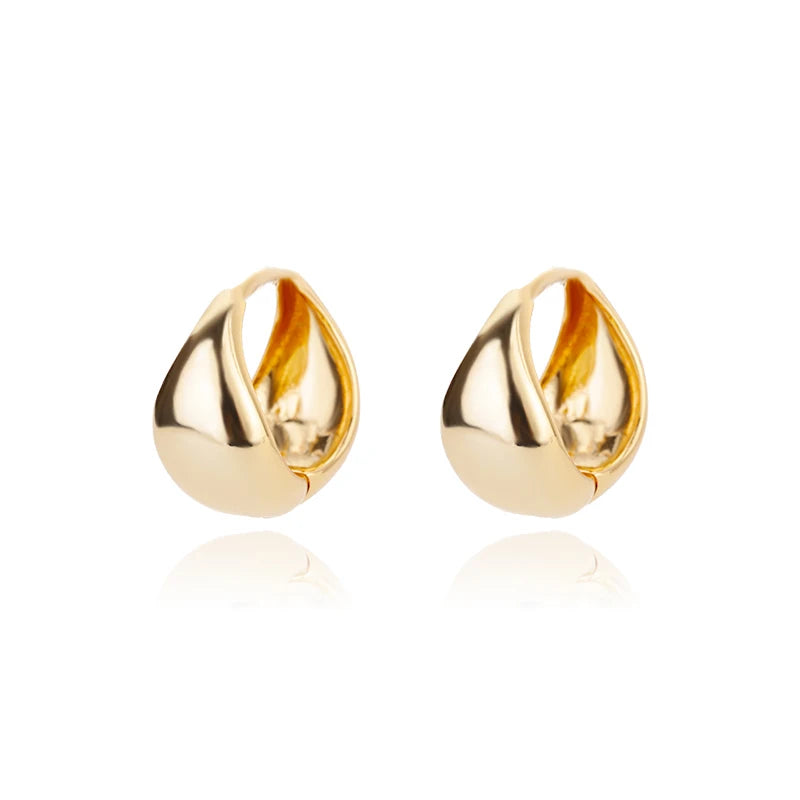 Vintage Chunky Round Earrings For Women Gold Color Stainless Steel Twisted Hoop Earring Statement Wedding Christmas Jewelry Gift