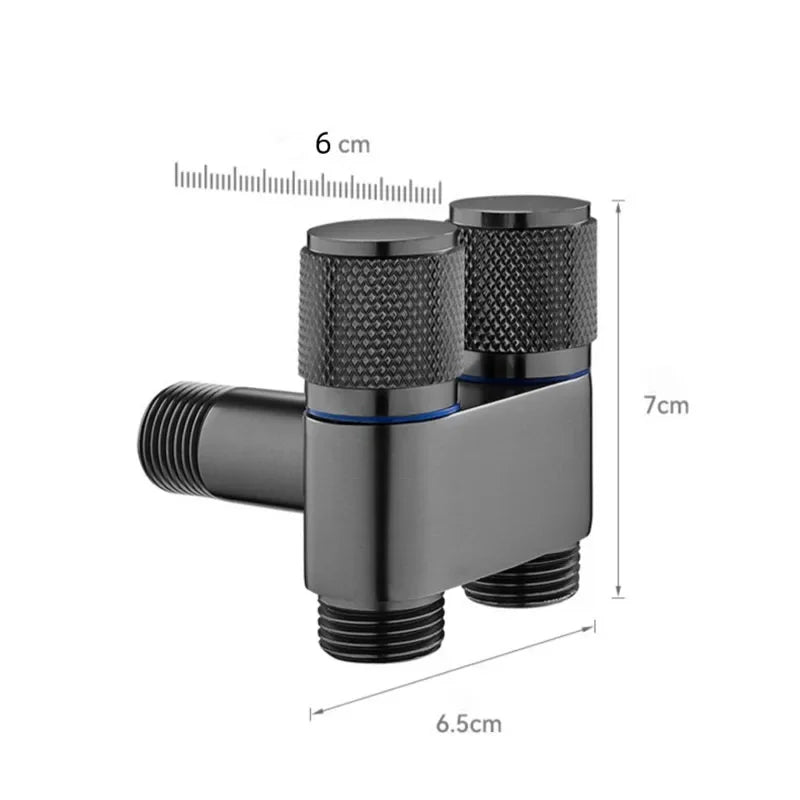 G1/2 1 In Two Out Double Control Washing Machine Faucet Toilet Triangle Valve Kitchen badSink Bathroom Basin Faucet Accessories