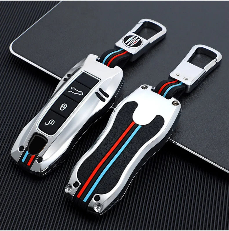 Zinc Alloy Car Smart Key Case Cover Shell Fob for Porsche New Cayenne Panamera 911 992 Taycan Car Protect Interior Accessories