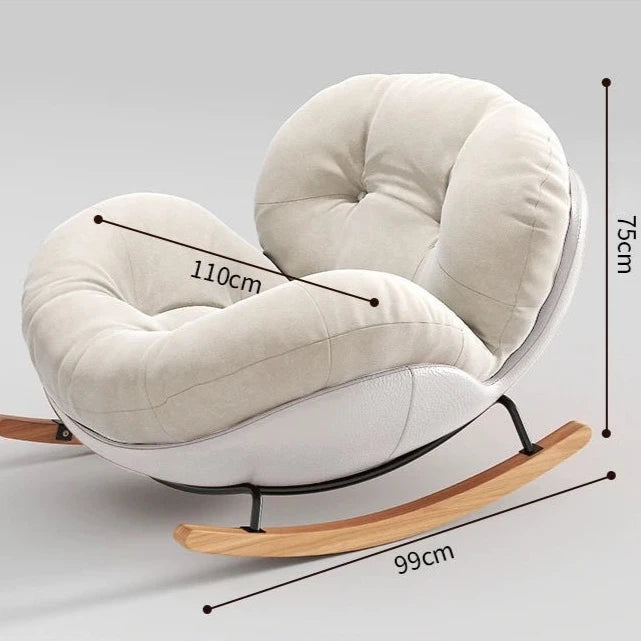 Cream New Pink Rocking Chair Lazy Recliner Home Leisure Single Sofa Balcony Living Room Rocking Chairs Muebles Para El Hogar