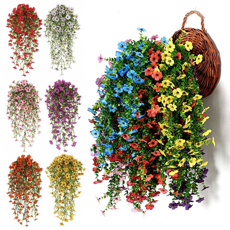 Artificial Plants and Flowers Artificial Hanging Flower UV Resistant Garden Yard Balcony Fake Plant Wedding Party Outdoor Decor