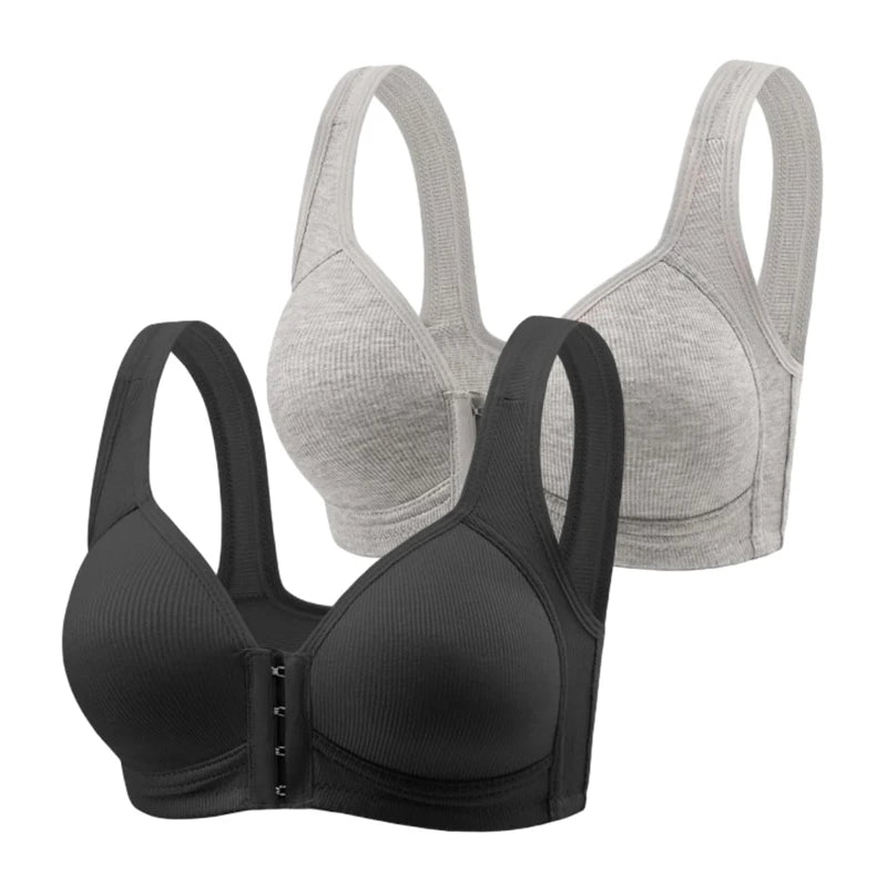 Fallsweet Soutien-Gorge sans Couture à Fermeture Avant pour Femme Bralette Push-Up sans Armature Uni Bonnets Fixes Confortable Sous-Vêtement