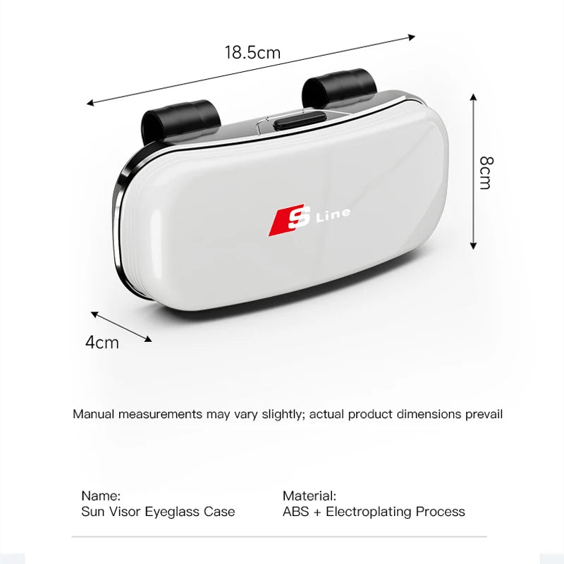Car Emblem Sun Visor Glasses Case Sunglasses Storage Gift Box For Audi Sline A3 A4 A5 A6 A7 A1 A2 A8 Q1 Q2 Q3 Q4 Q5 Q6 Q7 Q8 TT