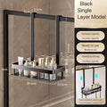 1Pc 2-Tier Hanging Shower Caddy Over Door Bathroom Organizer No Drill Rustproof Storage Shelf for Glass Door Toiletries Holder