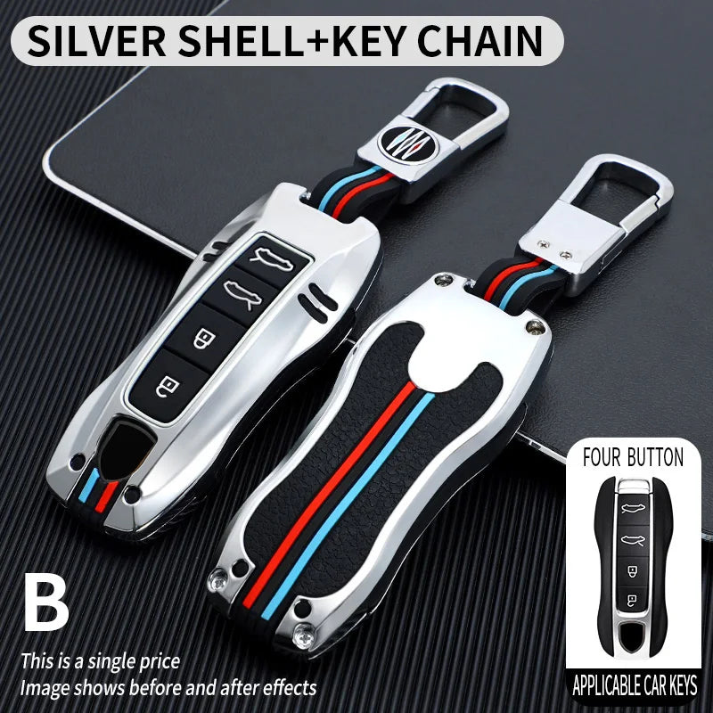 Zinc Alloy Car Smart Key Case Cover Shell Fob for Porsche New Cayenne Panamera 911 992 Taycan Car Protect Interior Accessories