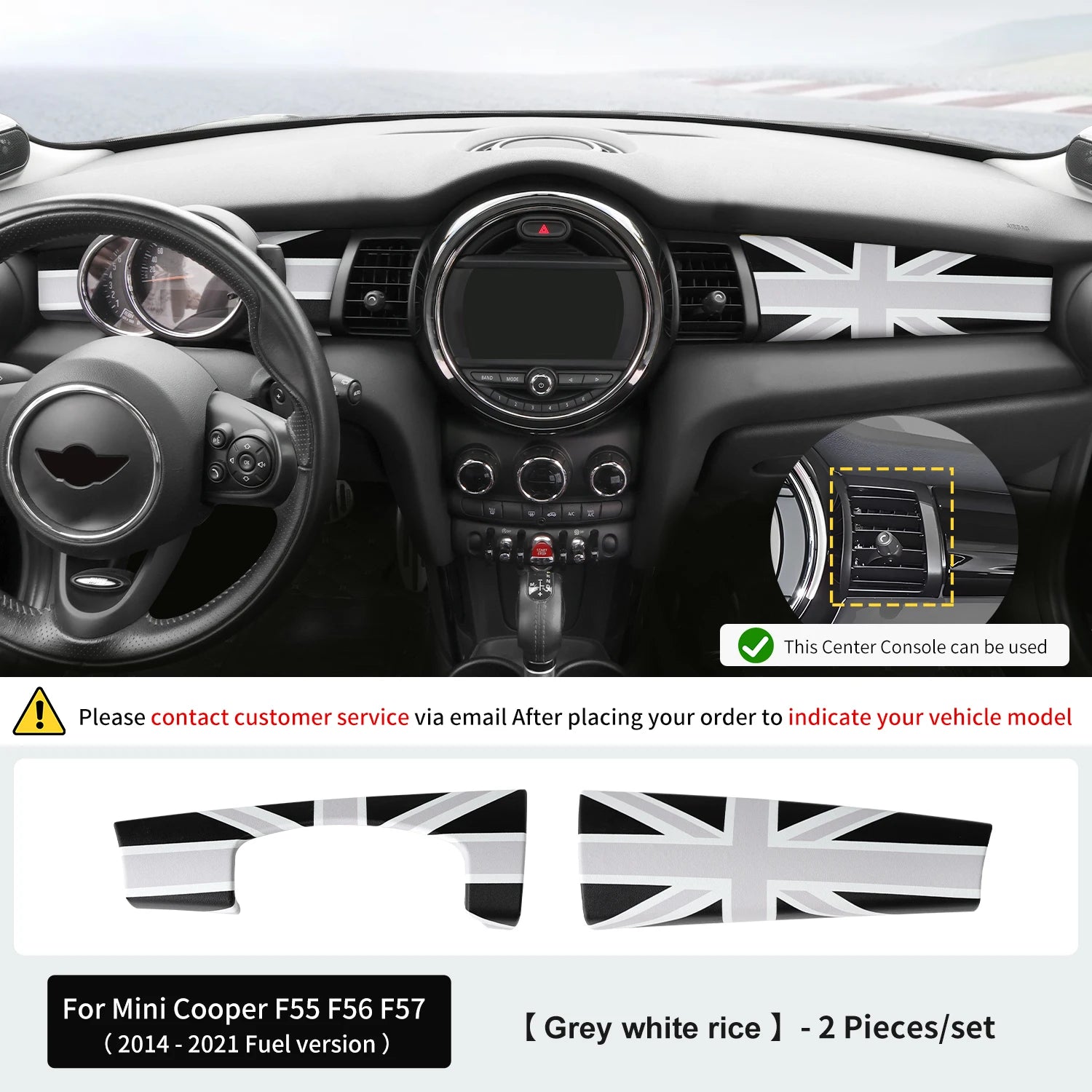 Car Dashboard Decorative Shell ABS Leather For Mini Cooper F55 F56 F57 2014-2021 Center Console Decorative Shell Car Accessories