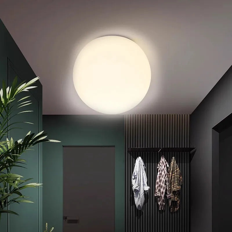 Plafonnier LED moderne Boule en verre blanc applique murale Minimaliste salle de bain Balcon Chambre Lumière d'entrée Luminaire Éclairage intérieur