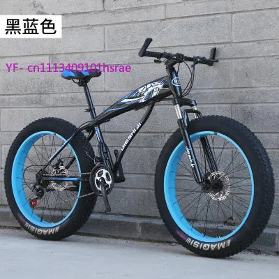 26" 24" Adult Mountain Bike, Large Tire Variable Speed Bicycle, Dual Disc Brake Shock Absorption MTB with Butterfly Handlebar