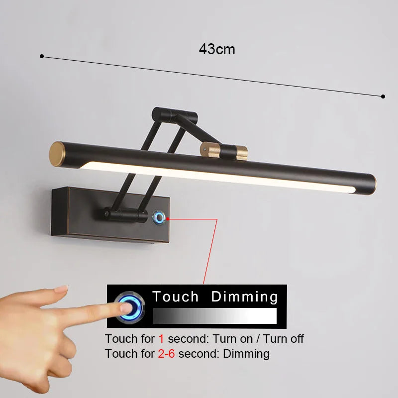 Mirror Light LED Wall Lamp Modern Bathroom Wall Light 43cm 58cm AC85 - 265V Indoor Lighting Bedroom Wall Sconces Light Fixtures