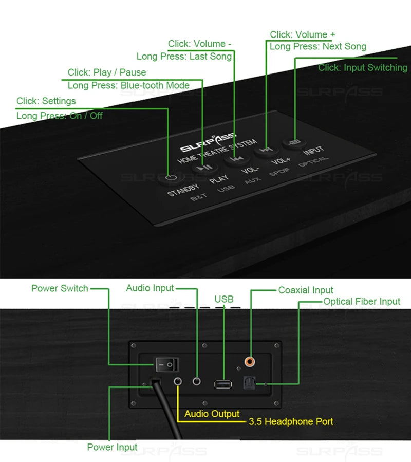 Lossless Decoding Of Ibass Wooden Active Home Theater Sound 110W Ultra Power Hi-Fi Stereo Subwoofer Desktop Bluetooth Speakers