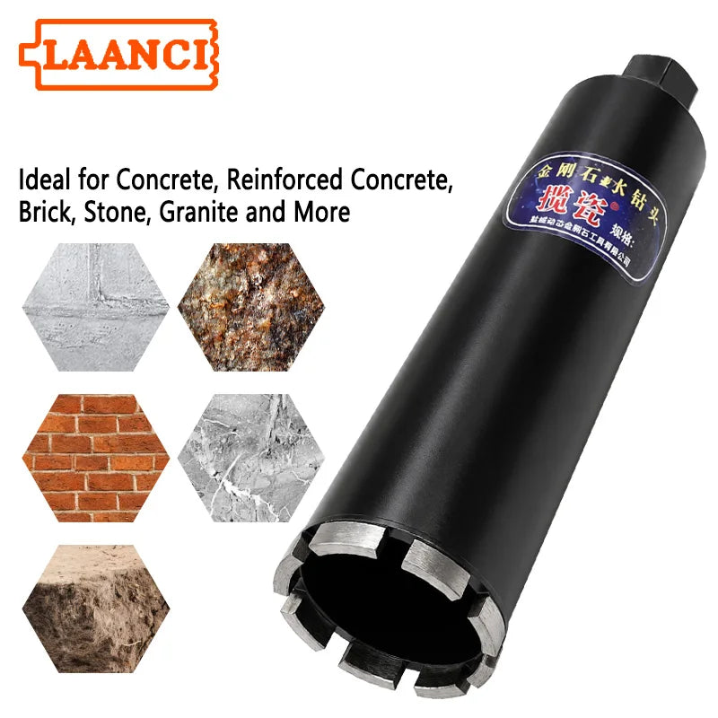 LAANCI laser weld Diamond Core Drill Bit for Reinforced Concrete – Diameter 25-254mm,400mm Total Length M22 Threaded Connection