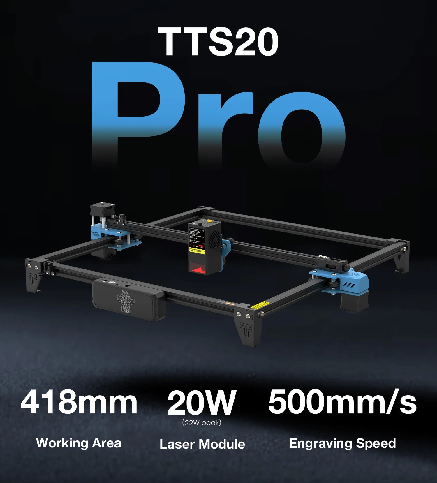 Twotrees TTS-20 Pro Metal Laser Engraving Machine WiFi Offline Control 20W Blue Light CNC Cutting Machine Laser Marking Machine