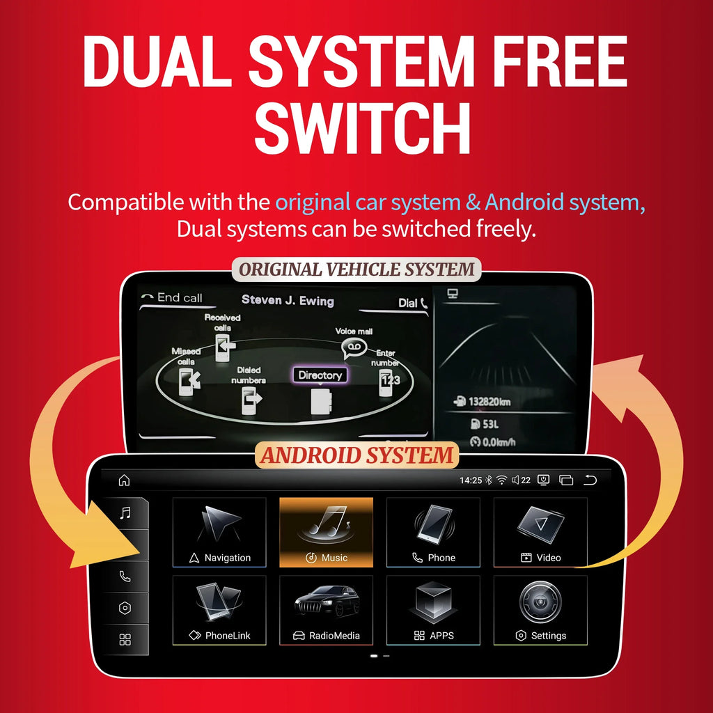 8.8 inch Left Hand Drive Android 14 For Audi A6 C6 2005-2011 Car Radio Wireless BT Carplay Qualcomm Snapdragon 680 Touch Screen