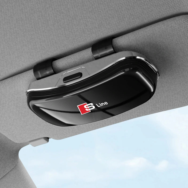 Car Emblem Sun Visor Glasses Case Sunglasses Storage Gift Box For Audi Sline A3 A4 A5 A6 A7 A1 A2 A8 Q1 Q2 Q3 Q4 Q5 Q6 Q7 Q8 TT