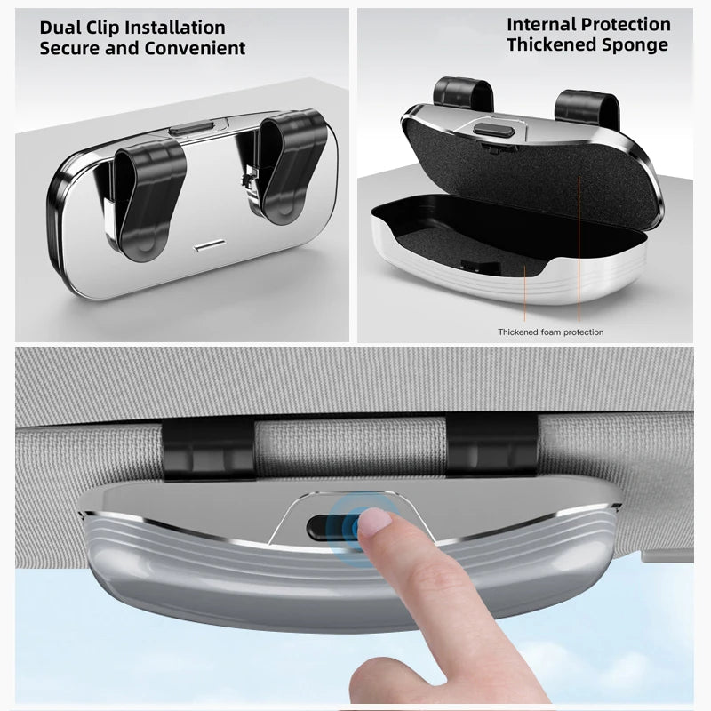 Audi Car Visor Glasses Box Auto Sunglasses Storage Case sticker For Audi Sline A3 A4 A5 A6 A7 A8 Q2 Q3 Q4 Q5 Q6 Q7 Q8 B6 C6