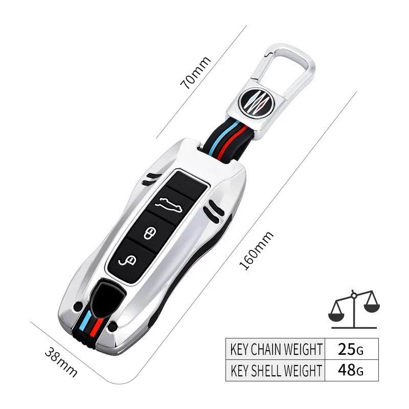 Zinc Alloy Car Smart Key Case Cover Shell Fob for Porsche New Cayenne Panamera 911 992 Taycan Car Protect Interior Accessories