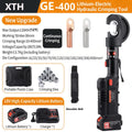 Hydraulic Crimping Tool Electric Crimper Kit with 12 Dies, Crimping Plier for 6AWG to 800MCM Copper Aluminum Nose Wire Terminals